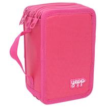 Estojo Escolar Menina Feminina Grande Com 4 Compartimentos Rosa Roxo - Yepp Estojo Escolar Menina Feminina Grande Com 4 Compartimentos Rosa Roxo - Yepp