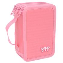 Estojo Escolar Menina Feminina Grande Com 4 Compartimentos Rosa Roxo - Yepp Estojo Escolar Menina Feminina Grande Com 4 Compartimentos Rosa Roxo - Yepp