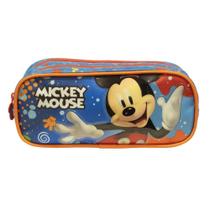 Estojo Escolar Menino 2 Bolsos Mickey Mouse Disney 10515 - XERYUS