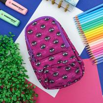 Estojo Escolar Mini Mochila Colorido Estampado - Daterra Mochilinha