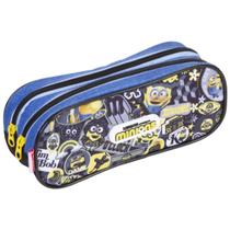 Estojo Escolar Minions Tween 2 Compartimentos Marca Sestini Original
