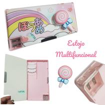 Estojo Escolar Multifuncional Apontador 3D