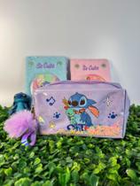 Estojo Escolar Necessaire Stitch Infantil Com Alça E Pompom