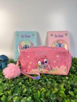 Estojo Escolar Necessaire Stitch Infantil Com Alça E Pompom Estojo Escolar Necessaire Stitch Infantil Com Alça E Pompom