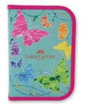 Estojo Escolar Nylon Borboleta Verde Faber-castell - Faber Castell