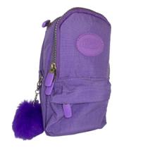 Estojo Escolar Nylon Mini 2 Divisórias Juvenil Com Pompom Estojo Escolar Nylon Mini 2 Divisórias Juvenil Com Pompom
