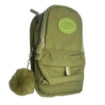 Estojo Escolar Nylon Mini 2 Divisórias Juvenil Com Pompom Estojo Escolar Nylon Mini 2 Divisórias Juvenil Com Pompom