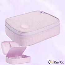 Estojo Escolar Organizador Box com Divisória Tilibra Cores Disponíveis Rosa Lilás Tons Pastéis Preto