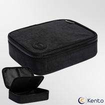Estojo Escolar Organizador Box com Divisória Tilibra Cores Disponíveis Rosa Lilás Tons Pastéis Preto