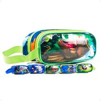 Estojo Escolar Organizador Box Jumbo Duplo Com 2 Divisórias