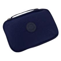Estojo Escolar Organizador Juvenil De Nylon Com Alça Azul Escuro Estojo Escolar Organizador Juvenil De Nylon Com Alça Azul Escuro