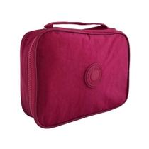 Estojo Escolar Organizador Juvenil De Nylon Com Alça Pink Estojo Escolar Organizador Juvenil De Nylon Com Alça Pink