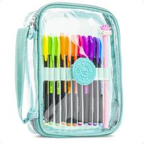 Estojo Escolar Organizador Transparente Box Masculino Jumbo