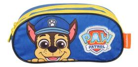 Estojo Escolar Patrulha Canina Aveludado Vermelho 2 Compartimentos Luxcel - AZUL