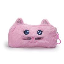 Estojo Escolar Pelúcia Gatinho Rosa Volta às Aulas Polibrinq Estojo Escolar Pelúcia Gatinho Rosa Volta às Aulas Polibrinq