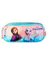 Estojo Escolar Penal Duplo Princesa Frozen Elsa e Anna