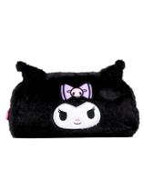 Estojo Escolar Penal Kuromi Hello Kitty Pelúcia Preto 15505