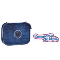 Estojo Escolar Rebecca Bonbon Jeans Juvenil 36 espaços para Lapis