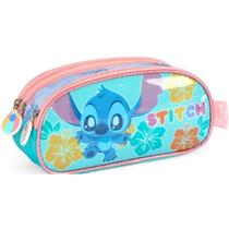 Estojo Escolar Repartições Stitch Disney Menina Luxcel Turquesa Estojo Escolar Repartições Stitch Disney Menina Luxcel Turquesa