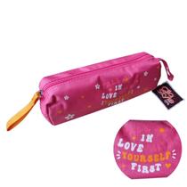 Estojo Escolar Rosa Fall In Love Feminino Juvenil Clio