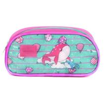 Estojo escolar simples baleia rosa Up4you