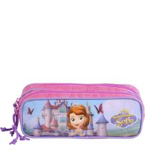 Estojo Escolar Sofia The First Pink 2 Divisões 48823 - DMW