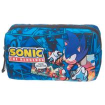 Estojo Escolar Sonic Comic Necessaire Azul - Pacific