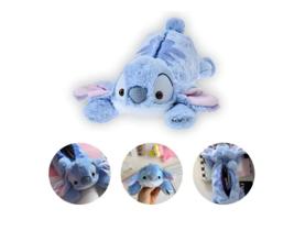Estojo Escolar Stitch Pelúcia Azul Porta Lápis Grande Fofo