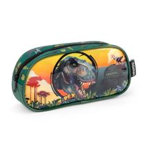 Estojo Escolar T-Rex Verde Up4You - Luxcel 23x10x6cm