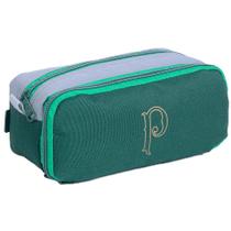 Estojo Escolar Time Palmeiras Duplo Duas Divisórias Xeryus