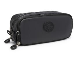 Estojo Escolar Triplo 3 Divisórias Zíper C/ Chaveiro Da Kika Estojo Escolar Triplo 3 Divisórias Zíper C/ Chaveiro Da Kika