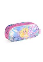 Estojo Escolar Triplo Barbie Fada Holográfico Rosa - Luxcel