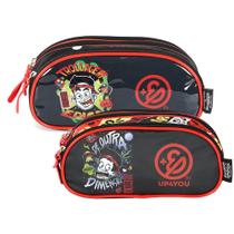 Estojo Escolar Triplo Enaldinho Up4you Infantil Vernizado - Estojo Escolar Triplo Enaldinho Up4you Infantil Vernizado -