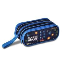 Estojo Escolar Triplo Infantil Game Start Azul - Clio Style Estojo Escolar Triplo Infantil Game Start Azul - Clio Style