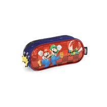 Estojo Escolar Triplo Original 3 Divisórias Super Mario Bros - Luxcel