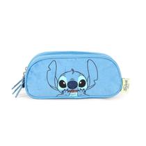 Estojo Escolar Triplo Pelúcia Stitch Luxcel 022417 Cor:Azul Céu