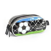 Estojo Escolar Up4you Triplo 3 Ziper Bola De Futebol - Luxcel