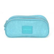 Estojo Escolar Up4You Zíper Duplo Tecido Crinkle Turquesa Estojo Escolar Up4You Zíper Duplo Tecido Crinkle Turquesa