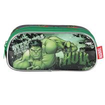 Estojo Escolar Vingadores Hulk 2 Divisórias New Licenciado Cor Verde