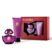 Estojo Eudora Roxo Miniatura Eau de Parfum 35ml e Hidratante Desodorante Corporal Indulgent Cream 100ml Estojo Eudora Roxo Miniatura Eau de Parfum 35ml e Hidratante Desodorante Corporal Indulgent Cream 100ml