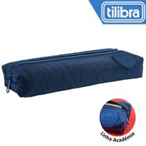Estojo Flat Tilibra Escolar Juvenil Académie Azul