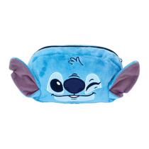 Estojo Fluffy Pelúcia Stitch DAC Grande Disney com Zíper Volta as Aulas Material Escolar Fofinho