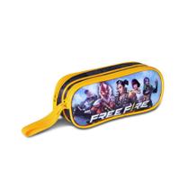 Estojo Free Fire Duplo Espaçoso Escolar - Clio Estojo Free Fire Duplo Espaçoso Escolar - Clio