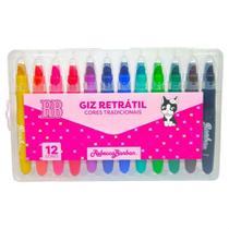 Estojo GIZ de Cera Rebecca Bonbon Retratil 12 Cores Jumbo Escolar