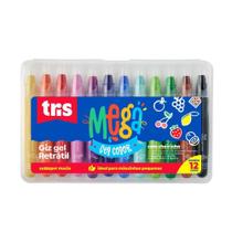 Estojo Giz de Cera Retrátil Tris Mega Gel Color 12 cores Estojo Giz de Cera Retrátil Tris Mega Gel Color 12 cores