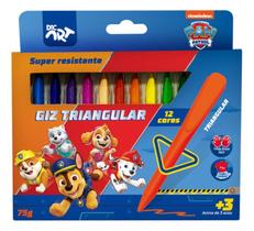 Estojo Giz De Cera Triangular Patrulha Canina C/ 12 cores