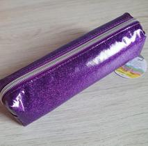 Estojo glitter - 1 ziper - roxo - brw