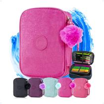 Estojo Grande Compartimentos C/ Elásticos Box Jumbo Feminino