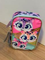 Estojo Grande Escolar Infantil Puket Onça Fantastica Lilas Estojo Grande Escolar Infantil Puket Onça Fantastica Lilas
