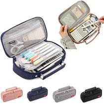 Estojo Grande Escolar Organizador Lápis Caneta Poliester